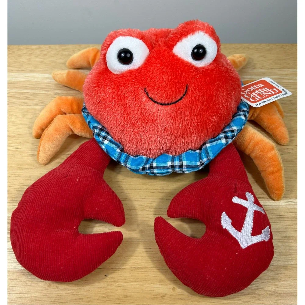 VTG Gund Claude Crab Plush Toy Red Nautical Anchor Down by the Sea Deadstock NOS